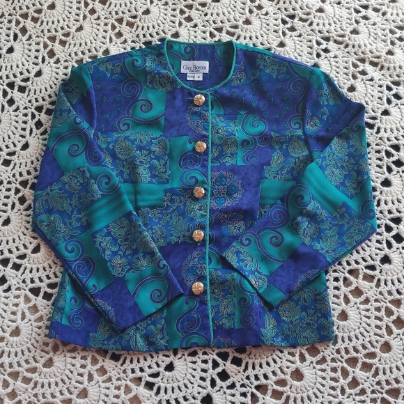 Vintage Floral Abstract Women's Skirt Suit - Picture 2 of 4